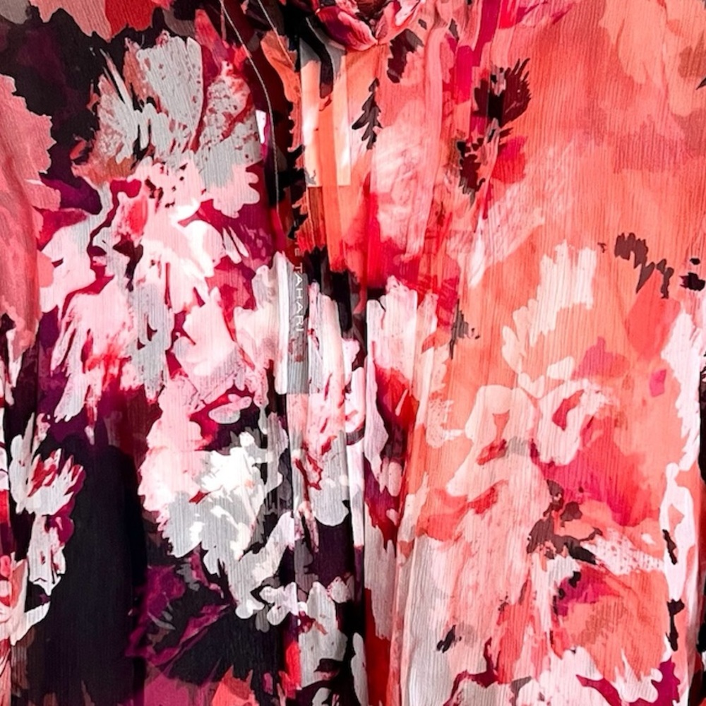 Elie Tahari 100 % Silk Ashlyn V Neck Colorful Lightweight Blouse - Picture 6 of 13